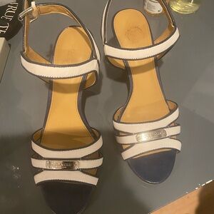 Cole Haan Air  White and black  Stiletto high  Heels Sandals Sz  7  1/2 B Eu 38